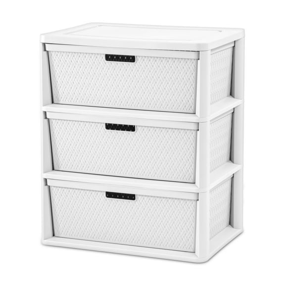 FENGFAN 3 Drawer Plastic Storage Tower White Removable Bins Tool Free Assembly