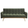 thumbnail image 1 of FENGFAN 69 Inch Teddy Fleece Adjustable Sofa Bed 3-Seater Green 69x31.3x30.7 in 1 Pack, 1 of 9