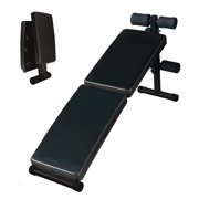 FENGFAN All Black Multi-Position Adjustable Foldable Weightlifting Utility Bench 4 Level Incline Steel Frame PU Leather EVA Foam Home Gym Sit Up Bench Single Pack