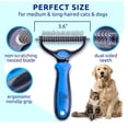thumbnail image 1 of FENGFAN Double Sided Pet Hair Removal Brush Dual Head Rounded Teeth Non Slip Handle for Dog Cat Grooming 1 Pack, 1 of 6