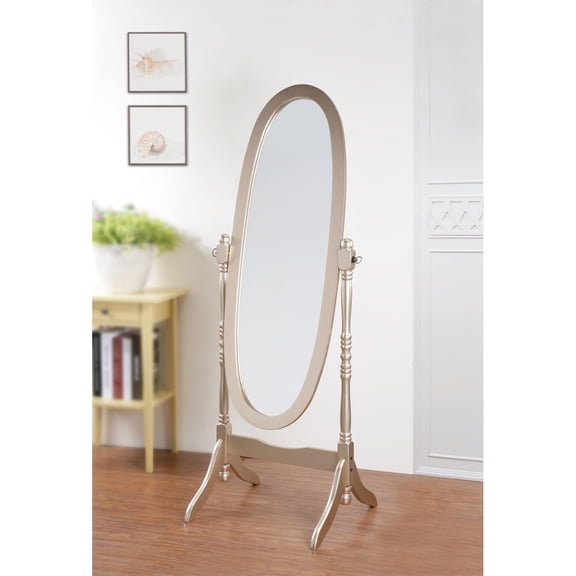 FENGFAN Gold Finish Cheval Mirror, Queen Anna Style Freestanding Oval Full Body Floor Mirror for Bedroom, 1 Pack