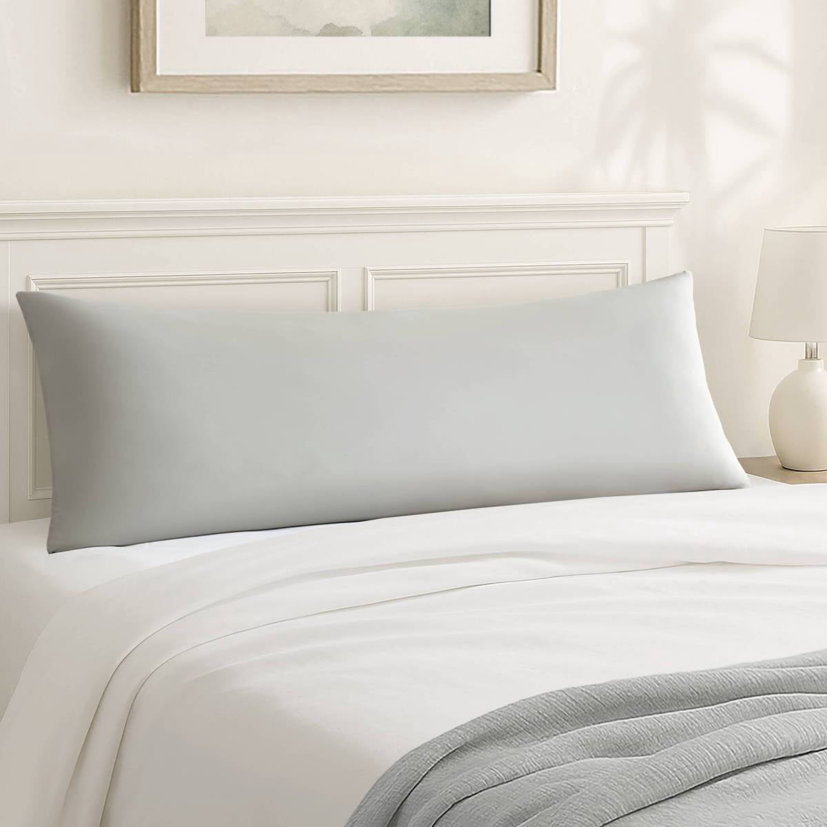 FENGFAN Light Grey Cooling Full Body Pillow 20x54" Memory Foam Support Pillow with Washable Cover, 1 Pack