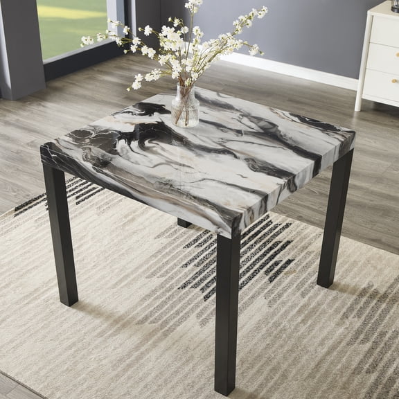 FENGFAN Modern Square Faux Marble Counter Height Dining Table, MDF Tabletop, 424236 Inch, 1 Pack