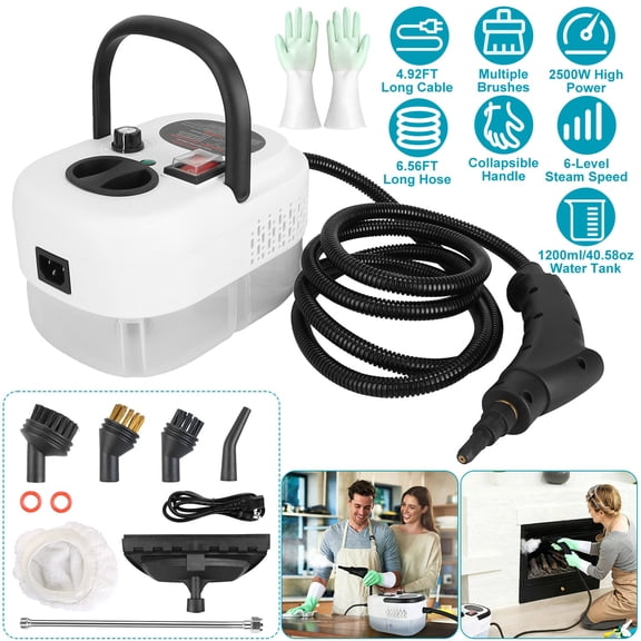 FENGFAN Multi-Surface Steam Cleaning Machine 2500W 6 Steam Levels 1200ML Tank Full Accessory Kit 1 Pack