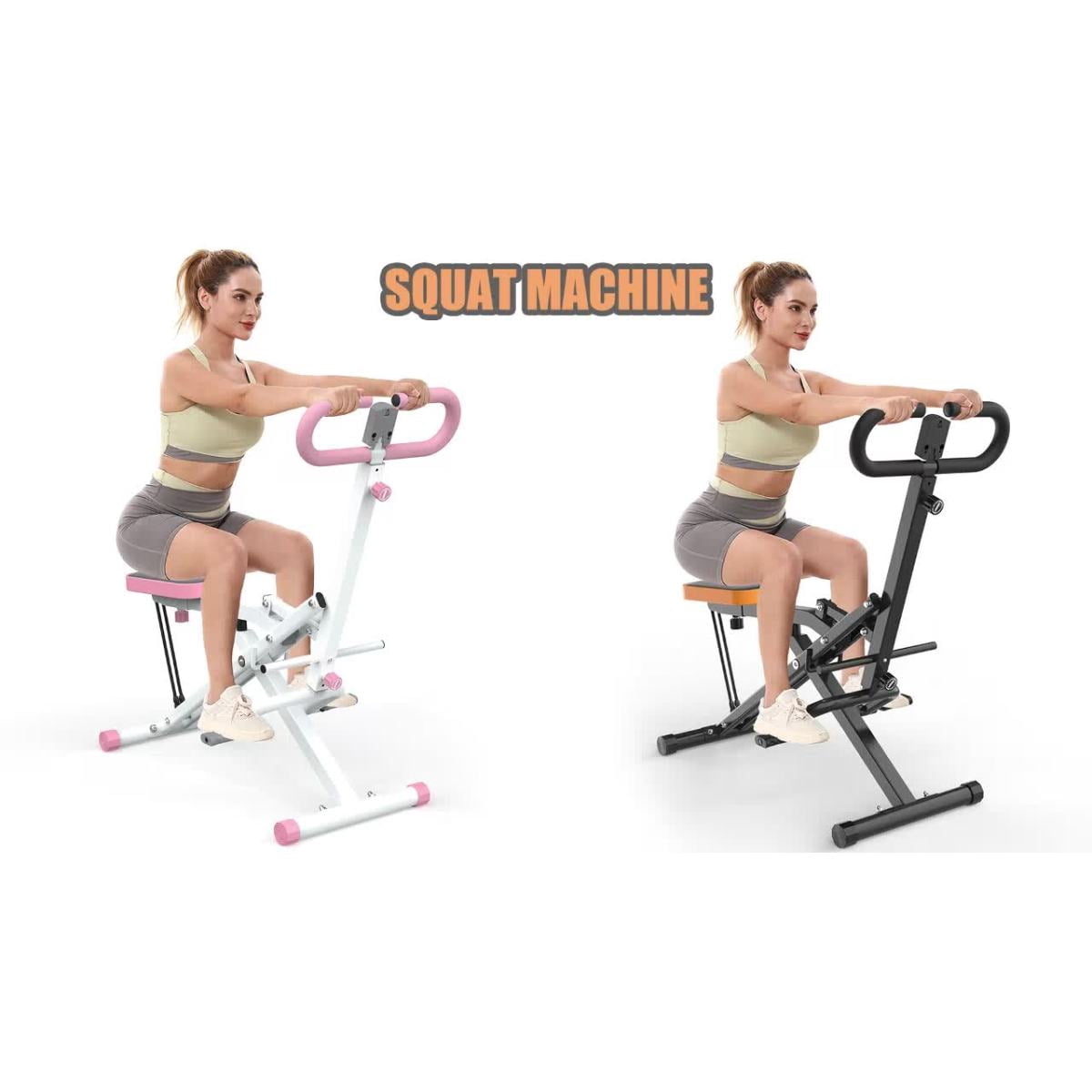 FENGFAN Squat Machine, Foldable Glutes Trainer with Resistance Bands, ABS+Rubber+Steel, Home Gym Workout, Black