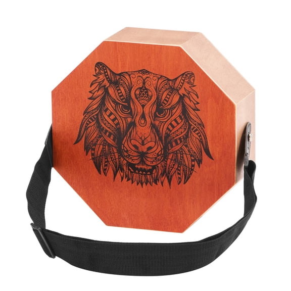 FENGFAN Wooden Cajon Box Drum, Birch Percussion Instrument with Adjustable Guitar Strings & Strap for Street Outdoor Performance