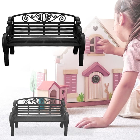 FENGGHAO 1:6 Scale Miniature Garden Plastic Doll Furniture Park Scrollwork Design Decor