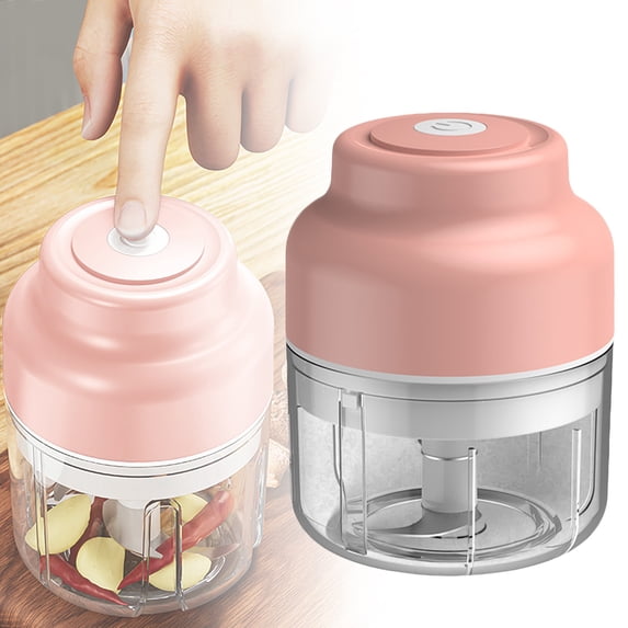 FENGGHAO 100ml Electric Garlic Chopper Rechargeable, USB Mini Food Processor for Mashing Onion Ginger Vegetable Portable Kitchen Gadget