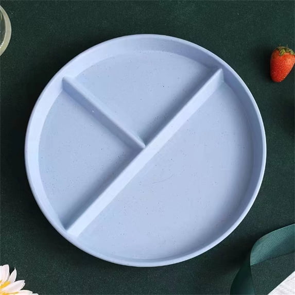 FENGGHAO 2-Pack Divided Microwave Plates – BPA-Free, Stackable Meal Prep Plates – 3 Section Food Storage – Microwave, Freezer & Dishwasher Safe – 8.75” x 8.75”