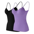 thumbnail image 1 of FENGGHAO 2-Pack Women's Modal Camisole with Built-in Bra, Adjustable V Neck Tank Tops with Soft Pads, Comfortable Layering Cami for Daily Wear, 1 of 6