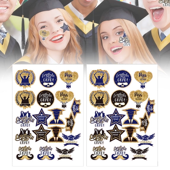 FENGGHAO 2 Sheets Graduation Stickers Congrats Grad Thank You Labels Candy Bag Seals for Invitations Envelopes Party Favors