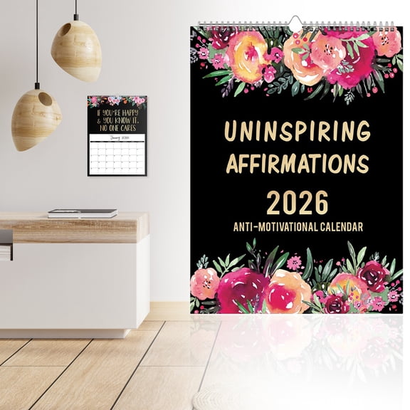 FENGGHAO 2026 Fun Flower Calendar Wall Calendar With Satirical Black Humor Quotes For Office Home