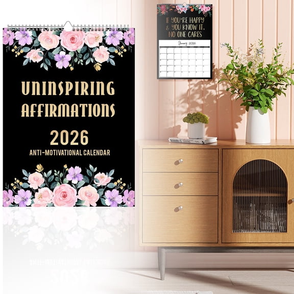 FENGGHAO 2026 Fun Flower Calendar Wall Calendar With Satirical Black Humor Quotes For Office Home