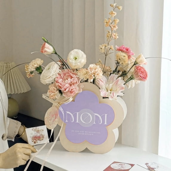 FENGGHAO 3PCS Flower Gift Box Set Rose Packaging Box Wrapping Paper Bag Portable Bouquet Box for Mothers Day Wedding Valentine Green