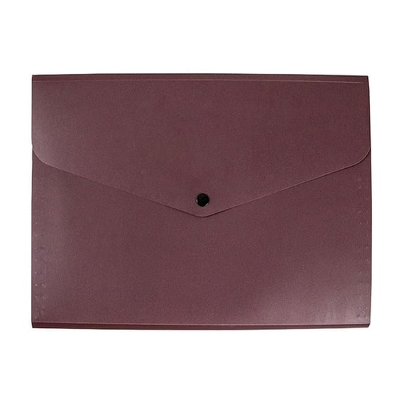 FENGGHAO A4 Expanding File Folder 5 Pocket Plastic Document Organizer with Closure Accordion File Pouch Brown