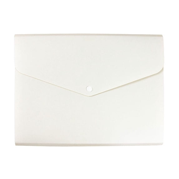 FENGGHAO A4 Expanding File Folder 5 Pocket Plastic Document Organizer with Closure Accordion File Pouch White