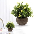 thumbnail image 1 of FENGGHAO Artificial Potted Plant Small Fake Eucalyptus Tabletop Succulent For Desk Home Office Decor Yellow, 1 of 7