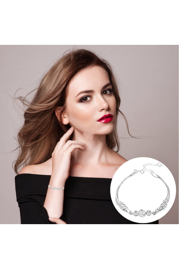 Bead Bracelet Copper Plated Silver Three Generations Lightweight Gift for Valentine