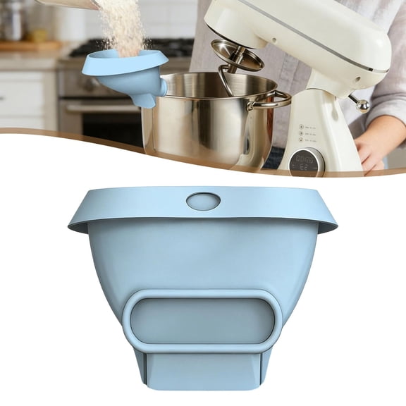FENGGHAO Blue Flour Funnel For Stand Mixer Wide Mouth Pouring Chute Anti Spill Attachment Easy Pour Baking Tool