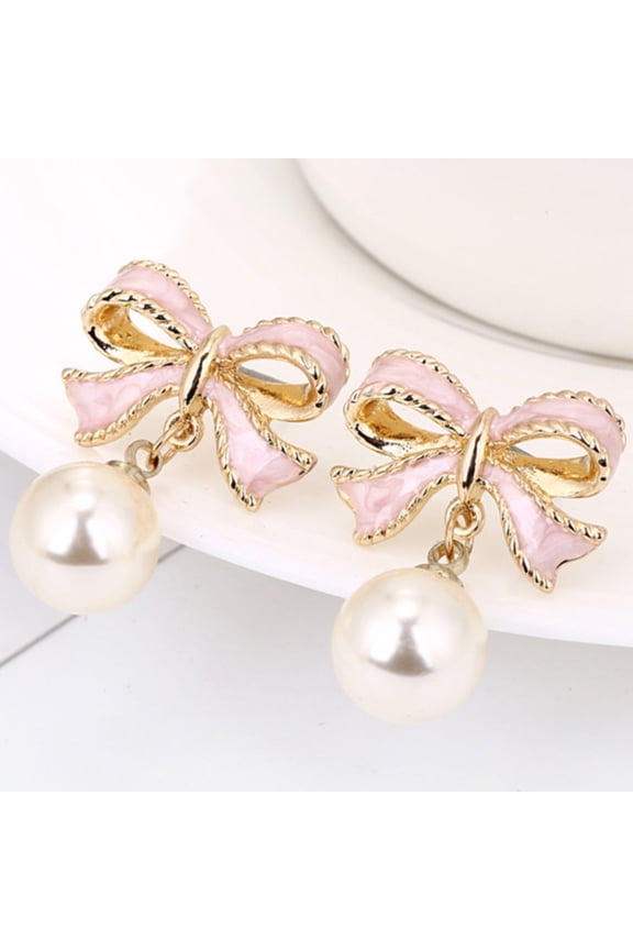 Bow Pearl Ear Clips Korean Style Fashion Earrings Trendy Clip On Accessories Non Pierced Versatile Statement Pieces
