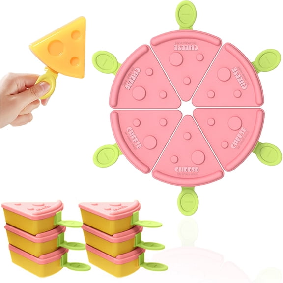 FENGGHAO Cheese Ice Pop Mold 6 Pack Stackable Non Stick Plastic Tray with Lid DIY Popsicle Maker for Summer Frozen Desserts