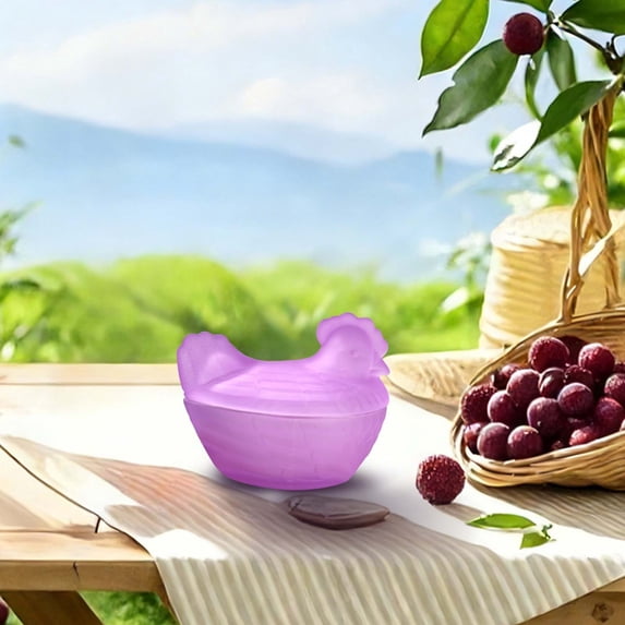 FENGGHAO Chicken Shaped Glass Candy Dish With Lid Decorative Cookie Jar and Snack Bowl for Home Kitchen Tabletop Decor