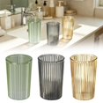 thumbnail image 1 of FENGGHAO Clear Plastic Bathroom Tumbler with Vertical Ribs, Multi-Purpose Toothbrush Holder and Drinking Cup for Home Travel Camping, Brown, 1 of 8