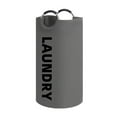 thumbnail image 1 of FENGGHAO Grey 90L Large Laundry Basket Tall Freestanding Clothes Hamper Foldable Canvas Laundry Bag, 1 of 6