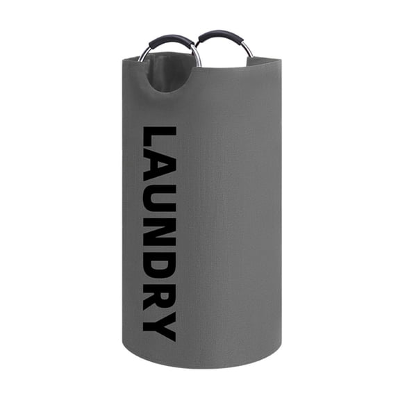 FENGGHAO Grey 90L Large Laundry Basket Tall Freestanding Clothes Hamper Foldable Canvas Laundry Bag
