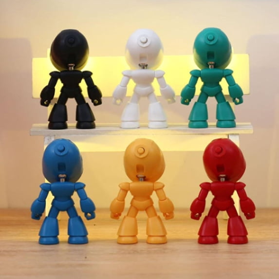 FENGGHAO LED Robot Night Light Table Lamp Posable Body Warm White Lighting Bedroom Nursery Decor Companion
