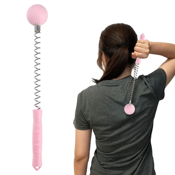 FENGGHAO Manual Silicone Spring Massage Hammer Handheld Body Massager For Neck Shoulder Back Pink