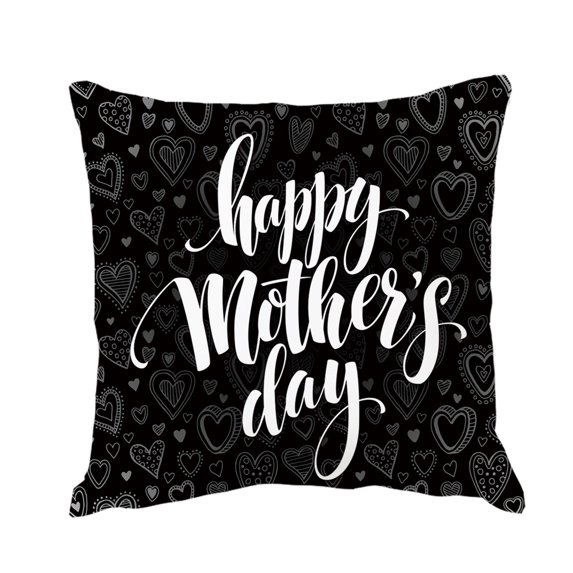 FENGGHAO Mother’s Day Throw Pillow Cover Linen Decorative with Love Print for Mom Home Sofa Decor Gift One Piece
