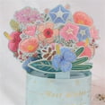 thumbnail image 1 of FENGGHAO Mothers Day 3D Pop Up Flower Card Bronzing Bouquet Design Handmade Paper Carving Greeting Card with Removable Note Tag, 1 of 4