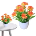 thumbnail image 1 of FENGGHAO Mothers Day Artificial Carnation Bouquet Potted Plant Realistic Silk Flowers UV Resistant Bendable Stems Home Decor Wedding Centerpiece, 1 of 7