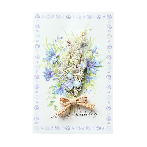 FENGGHAO Mothers Day Carnation Dried Flower Greeting Card Handmade Paper Craft Foldable Birthday Card for Mom Thanksgiving Gift