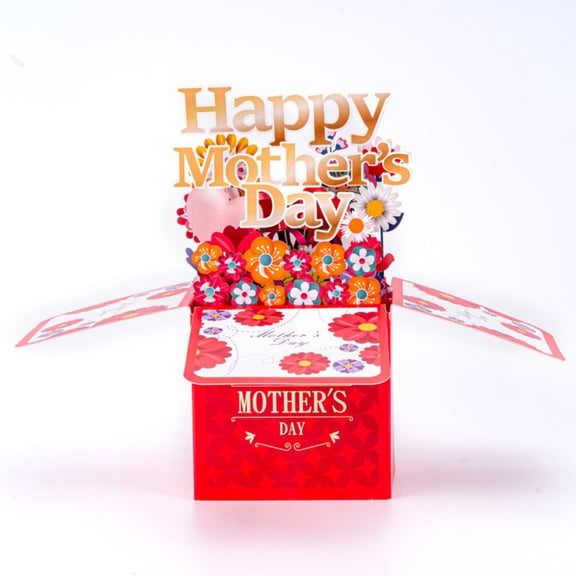 FENGGHAO Mothers Day Handwritten 3D Pop Up Box Card Creative Holiday Present for Mom Desktop Ornament Keepsake Storage Box