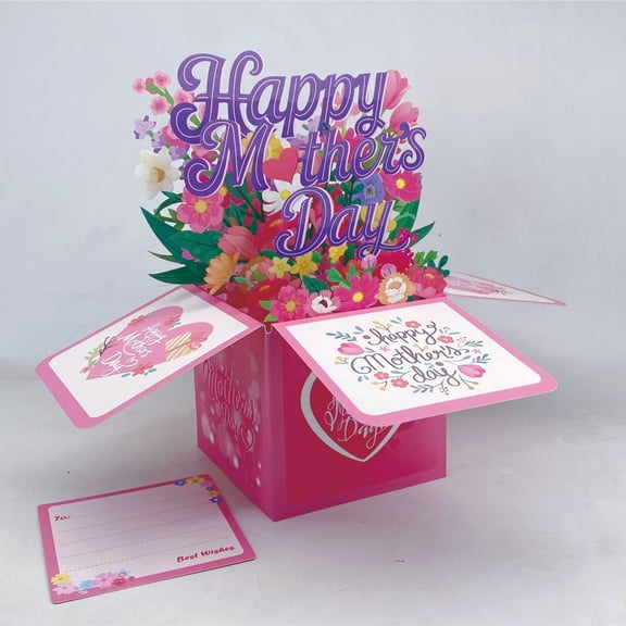 FENGGHAO Mothers Day Handwritten 3D Pop Up Box Card Creative Holiday Present for Mom Desktop Ornament Keepsake Storage Box