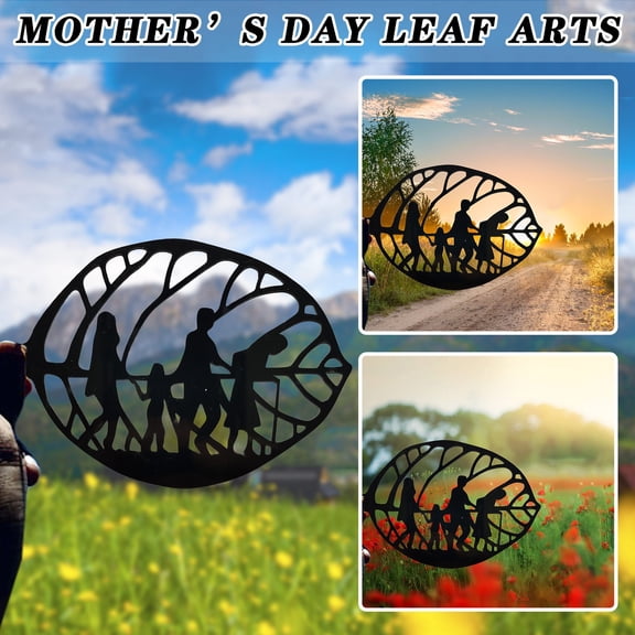 FENGGHAO Mothers Day Metal Leaf Art Engraved Timeline Decor Mother Life Stages Keepsake Rust Proof Metal Desktop Ornament Sentimental Gift