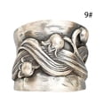 thumbnail image 1 of FENGGHAO Mothers Day Ring Size 6 Silver Tone Natural Turquoise and Cubic Zirconia Gemstone Metal Band Jewelry Gift for Mom, 1 of 2