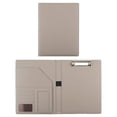 thumbnail image 1 of FENGGHAO Multi Functional Plastic Folder with Card Slots Pen Holder Notepad Compartment Zipper Closure Document Organizer Dark Gray, 1 of 7