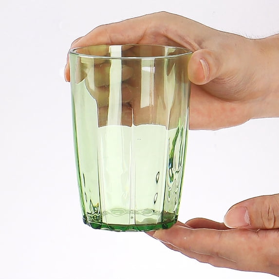 FENGGHAO Plastic Drinking Cups with Modern Clear Style and Comfortable Grip, Reusable Water Tumbler Cups for Kitchen, Office, Party and Everyday Beverage Use
