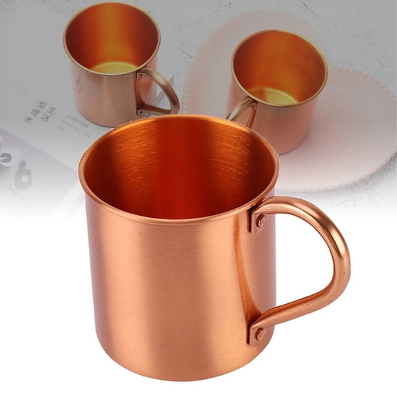 FENGGHAO Pure Solid Copper Mugs 16Oz Drinking Cup, Moscow Mule Cocktail Drinking Cups, Classic Hammered Design For Cold Beverages, Traditional Barware With Excellent Thermal Conductivity