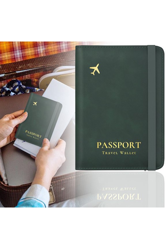 RFID Passport Holder Travel Document Organizer Anti Theft Zipper Passport Wallet with ID Card Slots