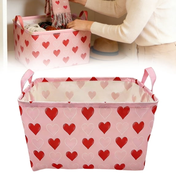 FENGGHAO Rectangular Fabric Storage Basket Collapsible Laundry Hamper Linen Canvas Storage Box With Handles For Closet Shelves