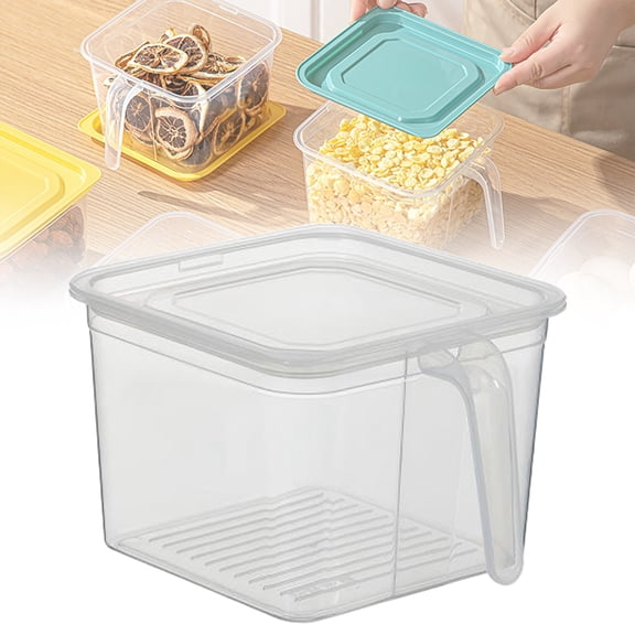 FENGGHAO Refrigerator Storage Container Vegetable Crisper Box Kitchen Preservation Sealed Food Organizer with Lid Clear 5.91*4.72in