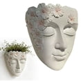 thumbnail image 1 of FENGGHAO Resin Face Wall Mounted Planter Sculptural Hanging Flower Pot For Outdoor Garden Balcony Decor White, 1 of 7