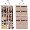 thumbnail image 1 of FENGGHAO Sunglasses Wall Organizer 25 Pockets Hanging Eyeglass Storage Holder with Rope for Closet Door Display Khaki, 1 of 7