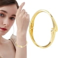 thumbnail image 1 of FENGGHAO Trendy Chunky Bangle Bracelet for Women Teens Adjustable Cuff Real Gold Plated Comfort Fit Jewelry Gift for Birthdays and Christmas, 1 of 7