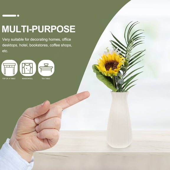 FENGGUIQU 1 Bundle of Artificial Sunflower Bunches Green Pan Fabric Beauty for Anniversary