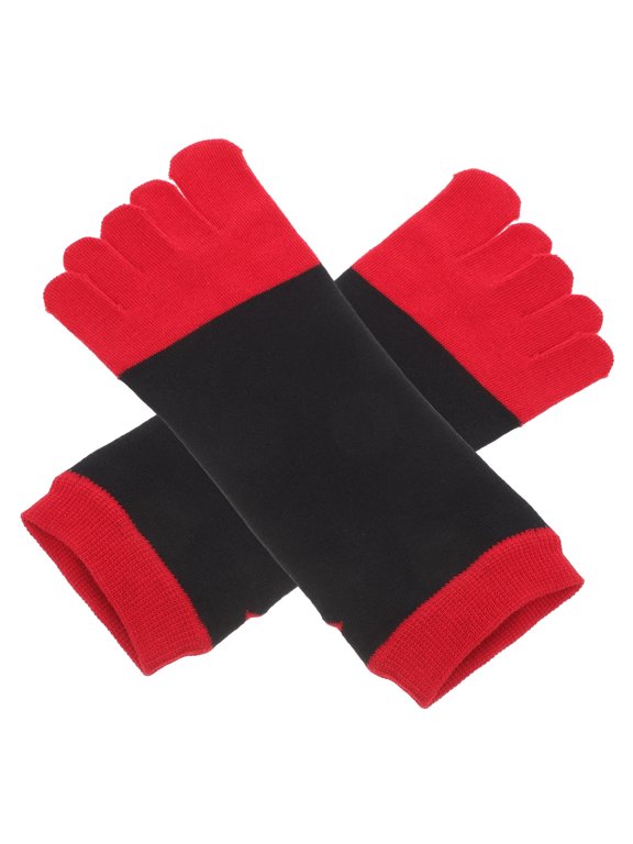 1 Pair of Multi Color Toe Separating Socks For Women Cotton Comfortable Sports Socks